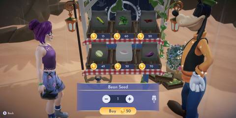 Buying Bean Seeds in Disney Dreamlight Valley