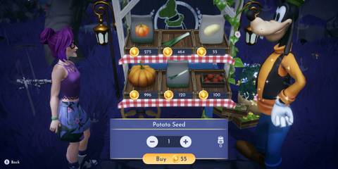 Buying Potato Seeds in Disney Dreamlight Valley