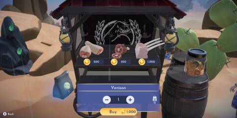 Buying Venison at Gaston's Stall in Disney Dreamlight Valley