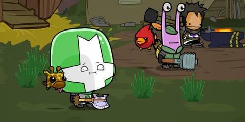 Castle Crashers - Painter Boss Paradise DLC promo gameplay screenshot character with silly funny face