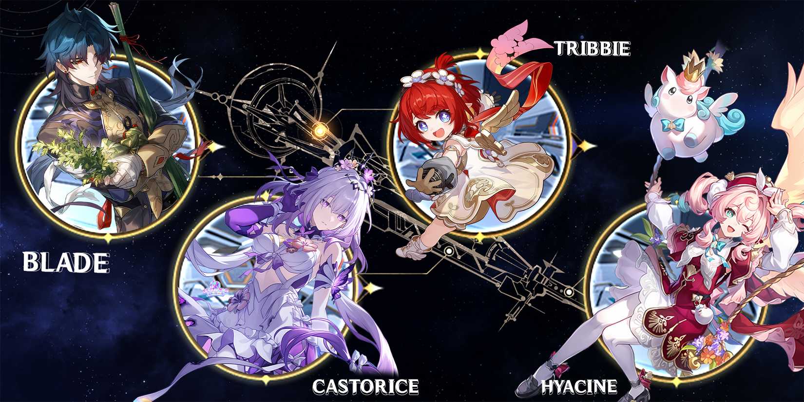 castorice-tribbie-hyacine-and blade team composition in honkai star rail