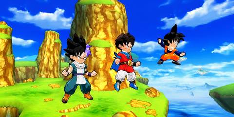 Characters flying in Dragon Ball Fusions