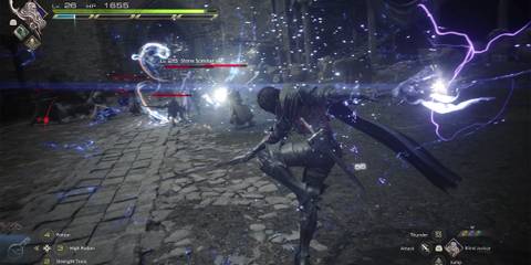 Clive fighting with one of Ramuh's abilities - Final Fantasy 16