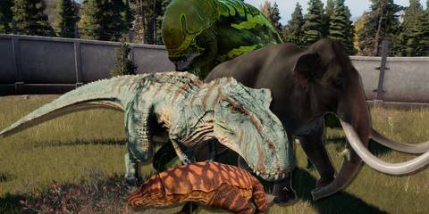 Collage of different creature mods to add into Jurassic World Evolution 2