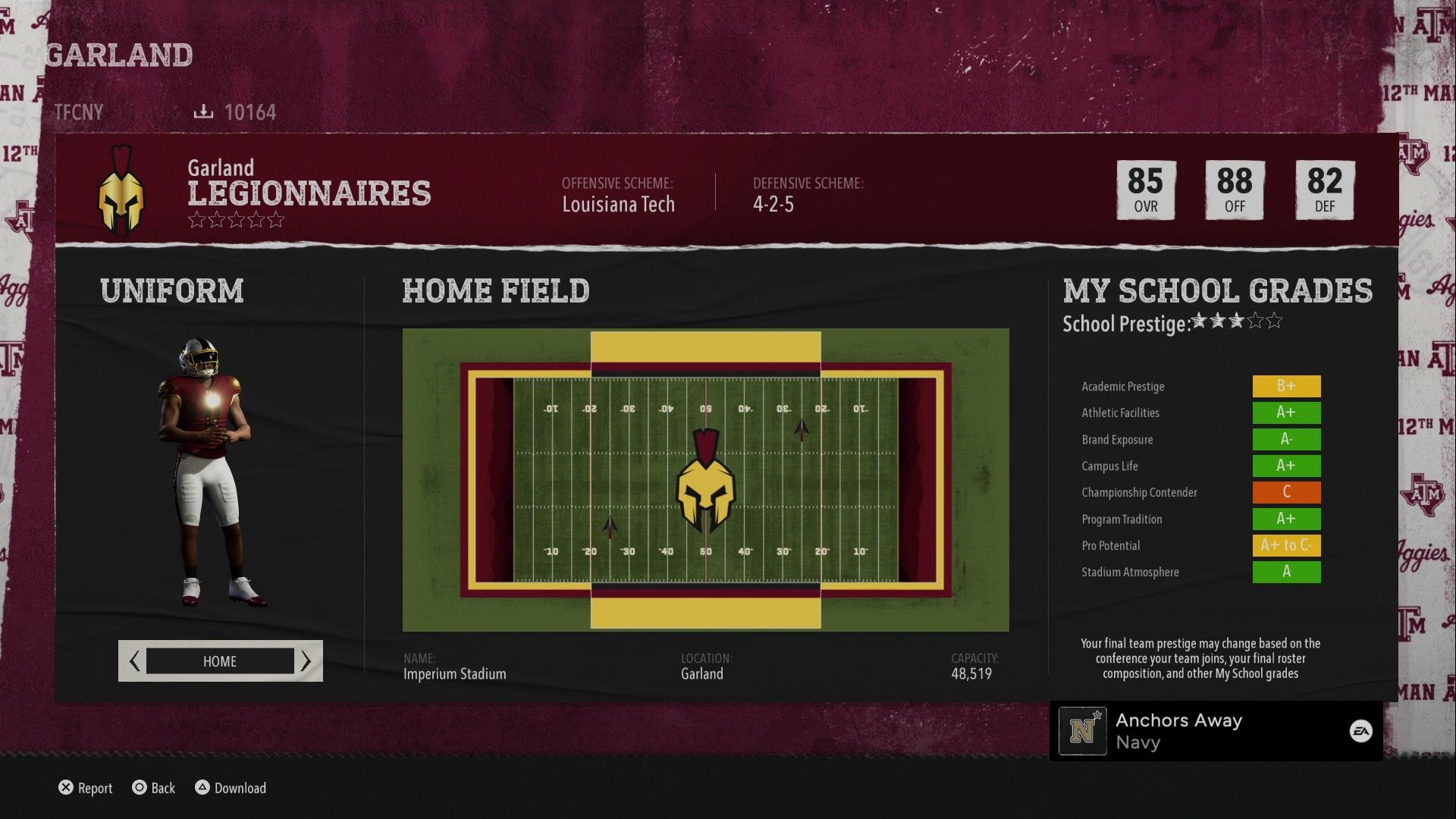 College Football 26 Garland Legionires