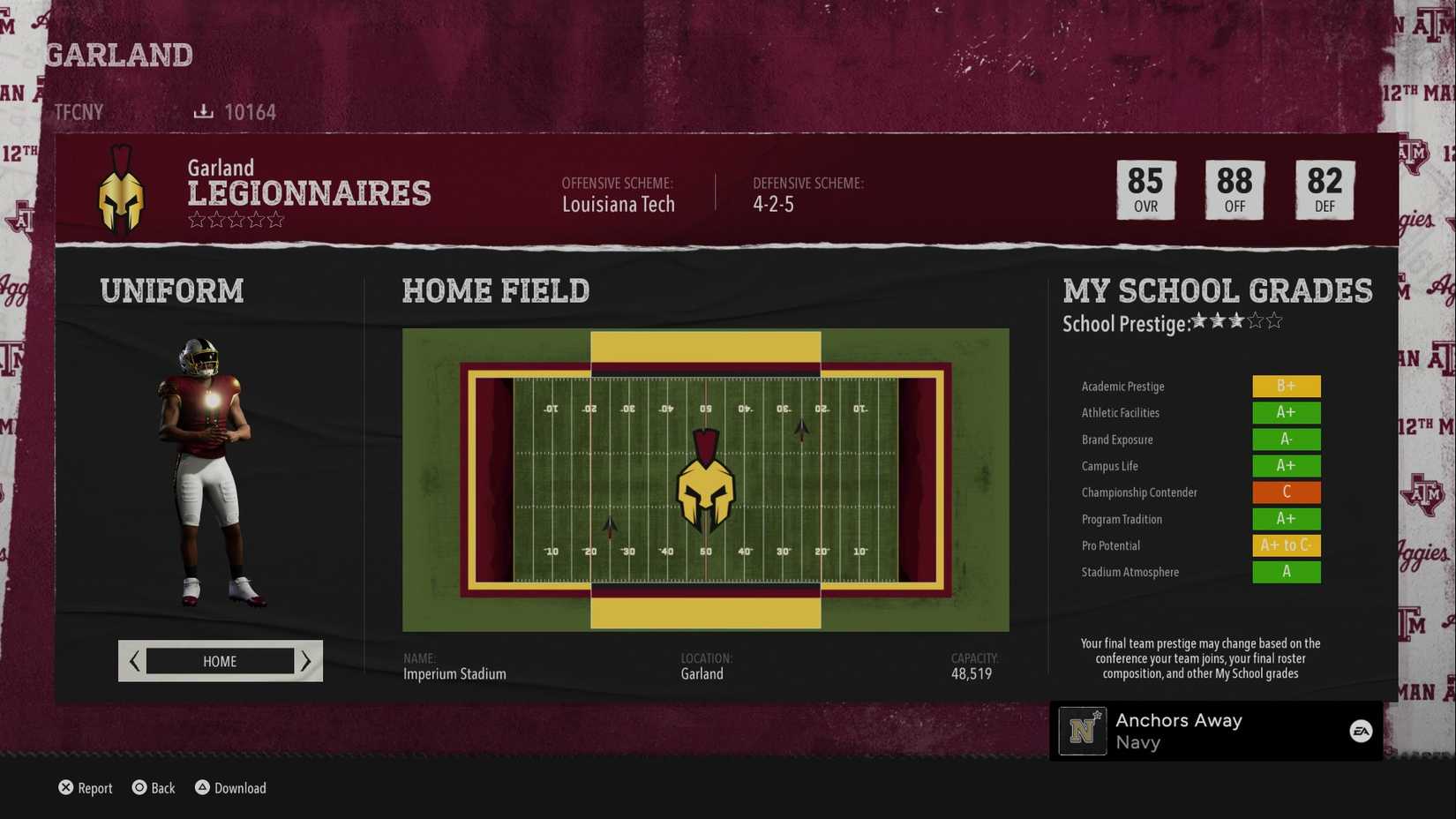 College Football 26 Garland Legionnaires