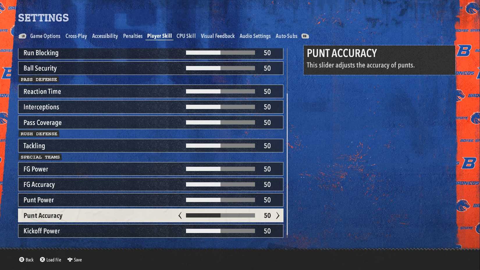 college football 26 slider settings menu