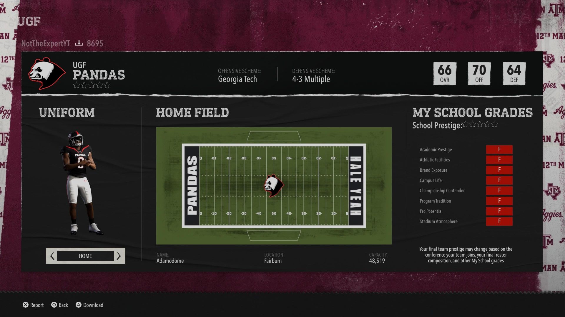 College Football 26 UGF Panda