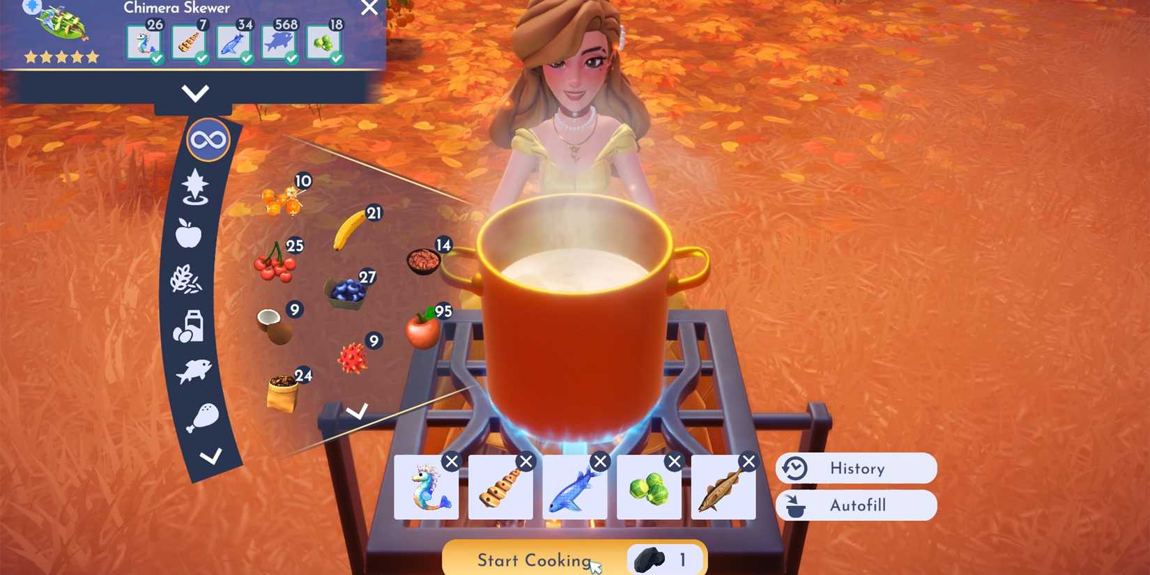 cook chimera skewer in ddv disney dreamlight valley