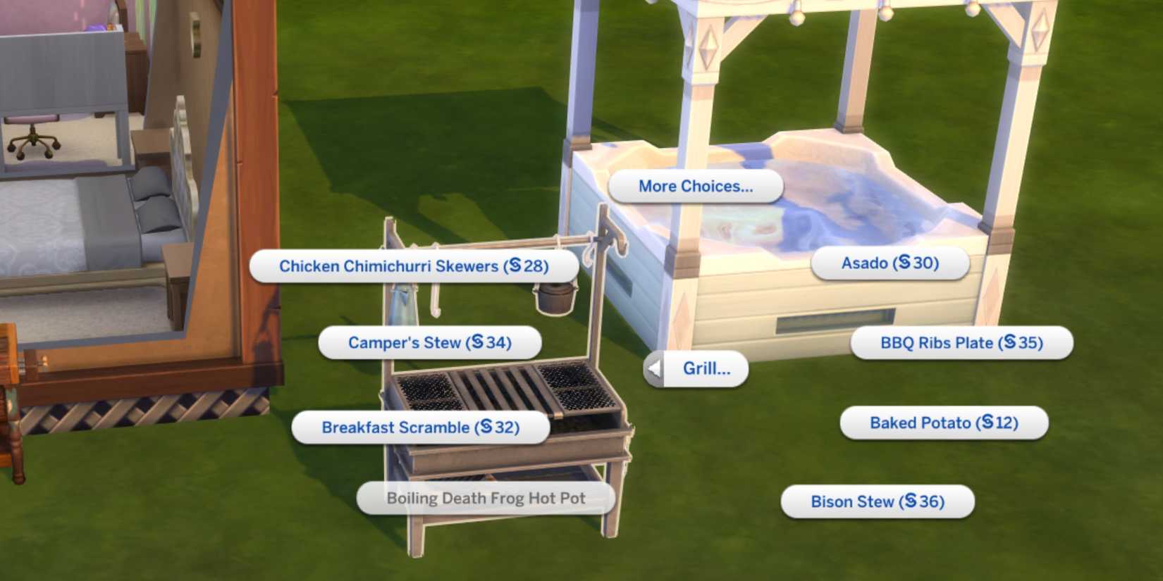 cook on grill the sims 4