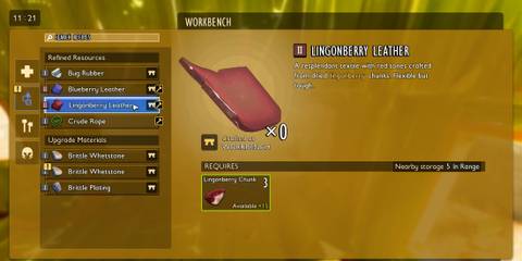 Crafting Lingonberry Leather Grounded 2