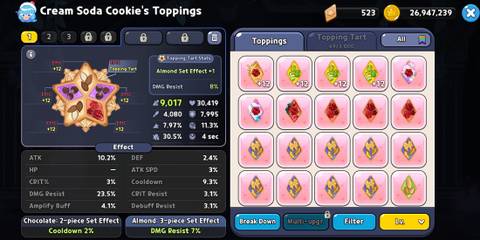 Cream Soda Cookie Almond Topping - Cookie Run Kingdom