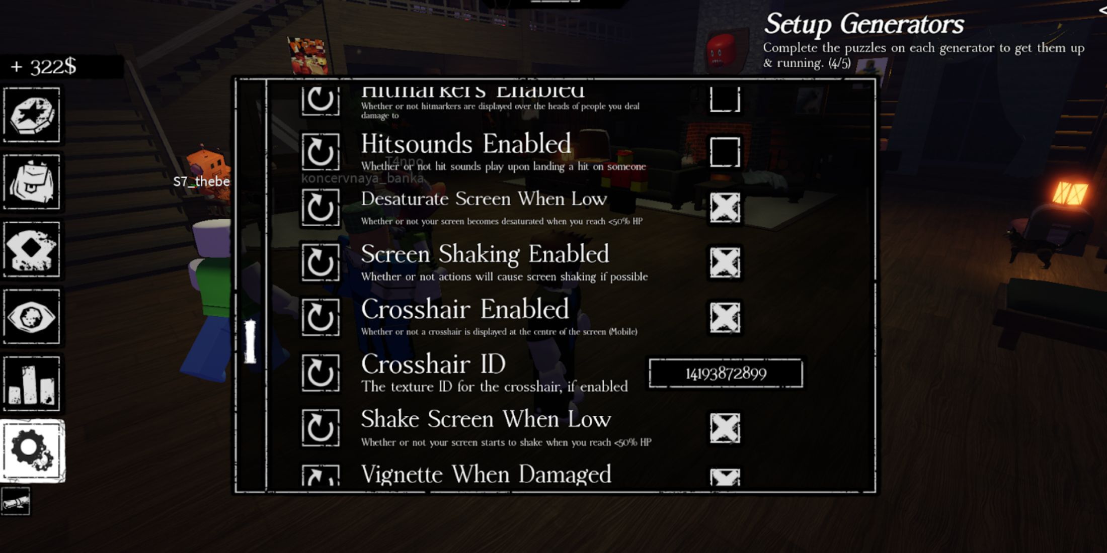 Forsaken settings