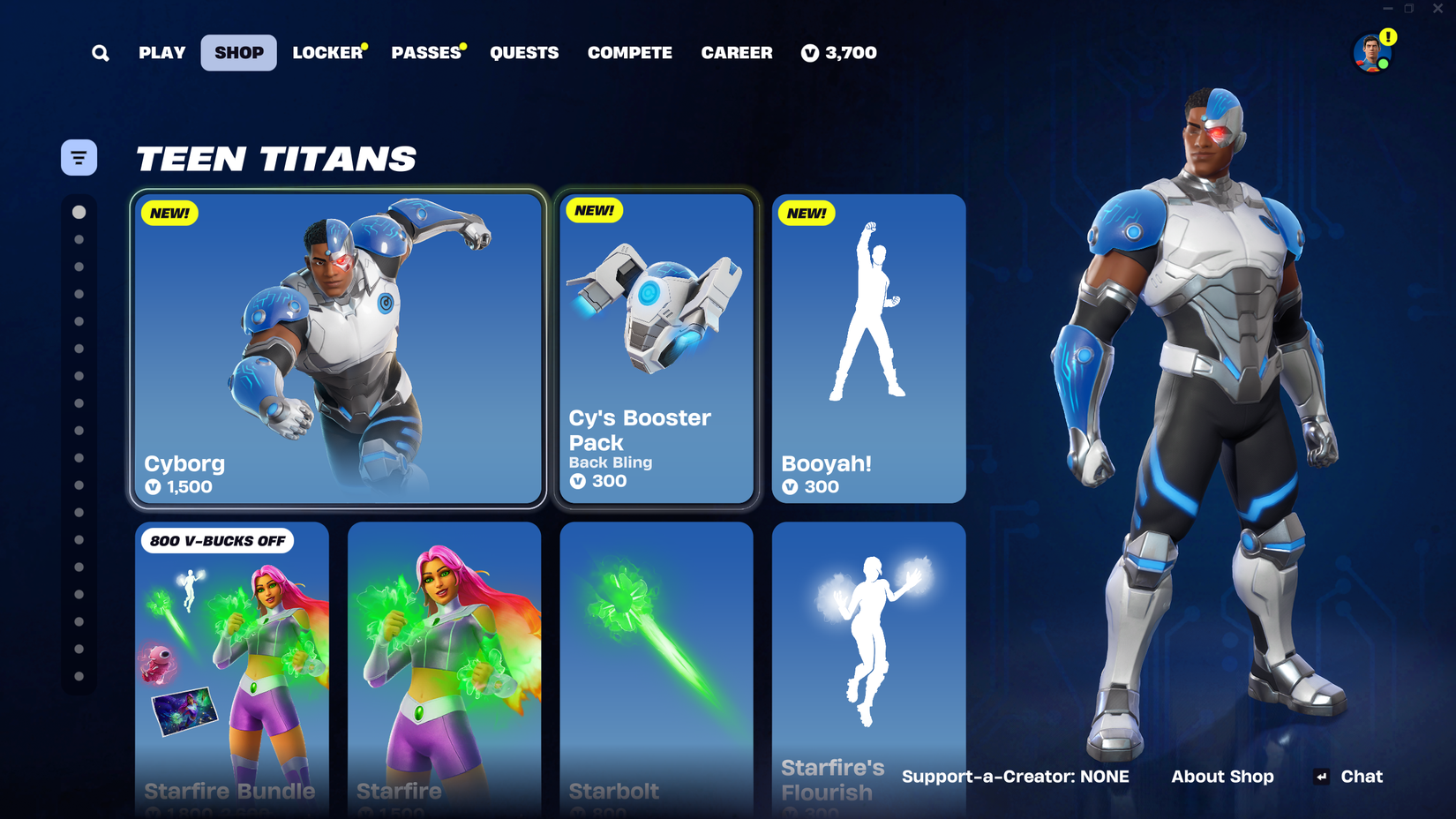 Cyborg set in Fortnite