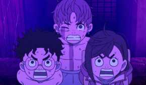 picture: momo, okarun and jiji in dandadan.