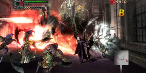 Dante fighting some enemies - Devil May Cry 4