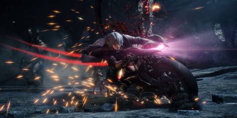 Dante riding his Cavaliere bike - Devil May Cry 5