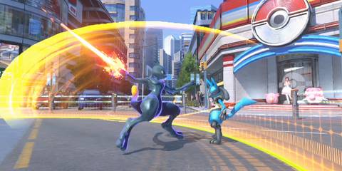Dark Mewtwo vs Lucario in Pokken Tournament (Switch)