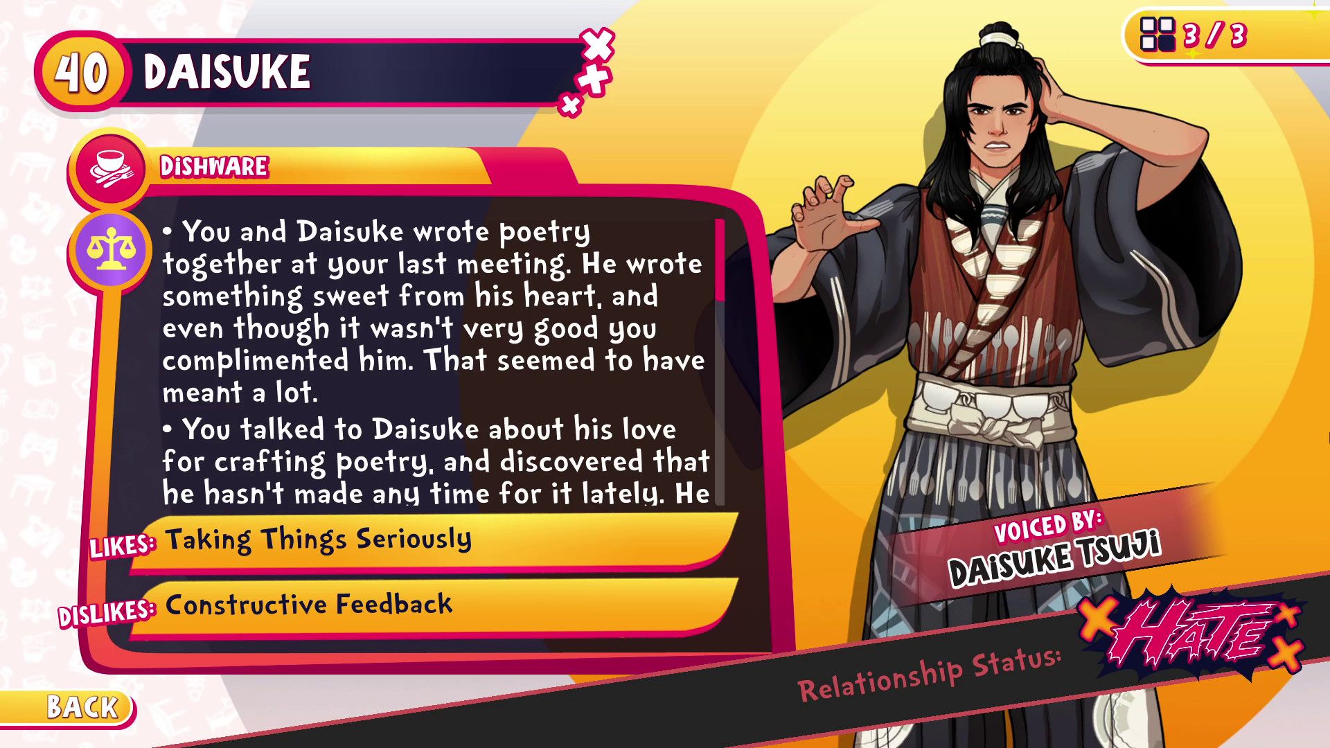 Datum alles Daisuke Romance Guide