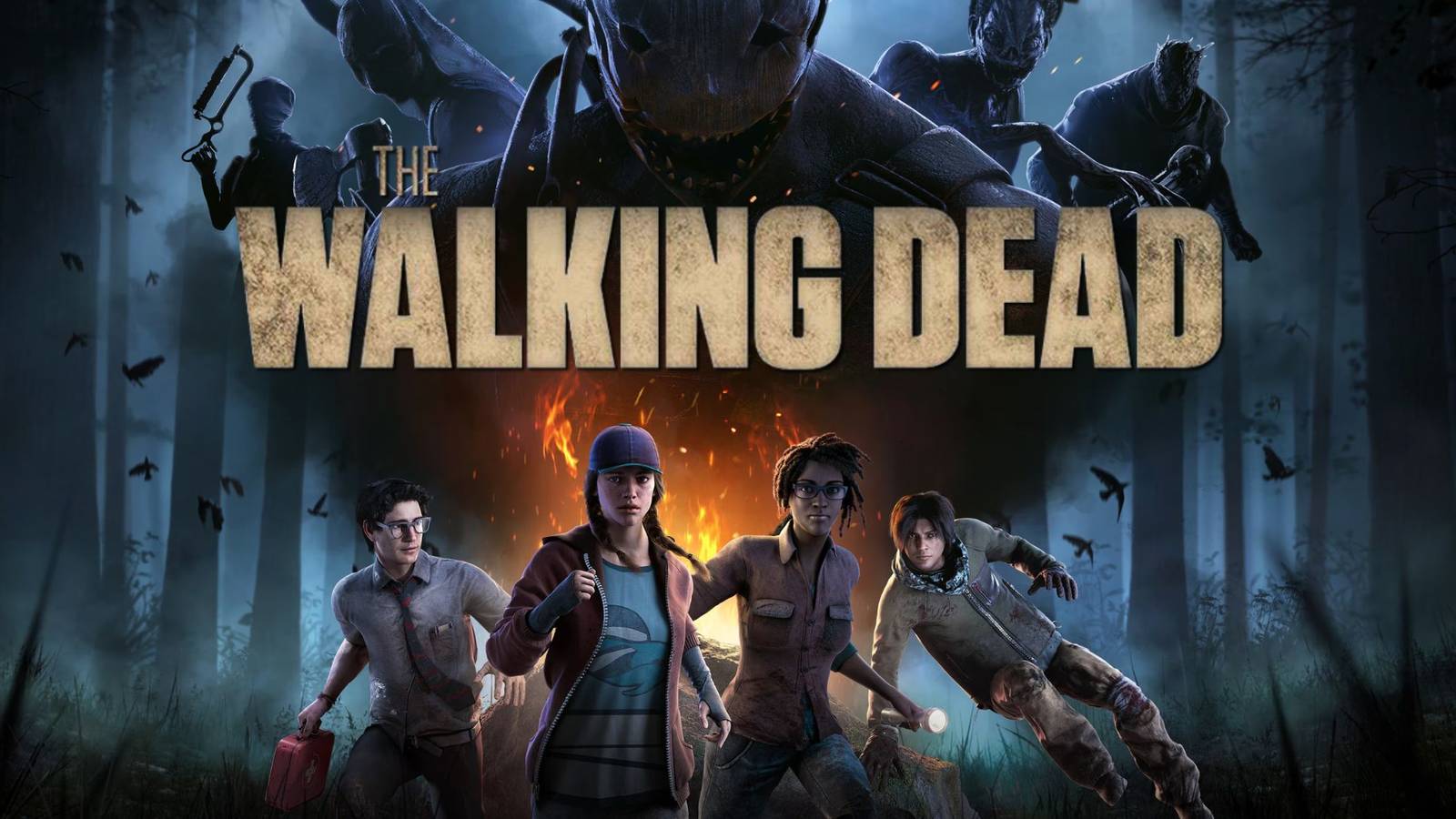 Dead by Daylight x The Walking Dead crossover featuring iconic characters, outfits, and map