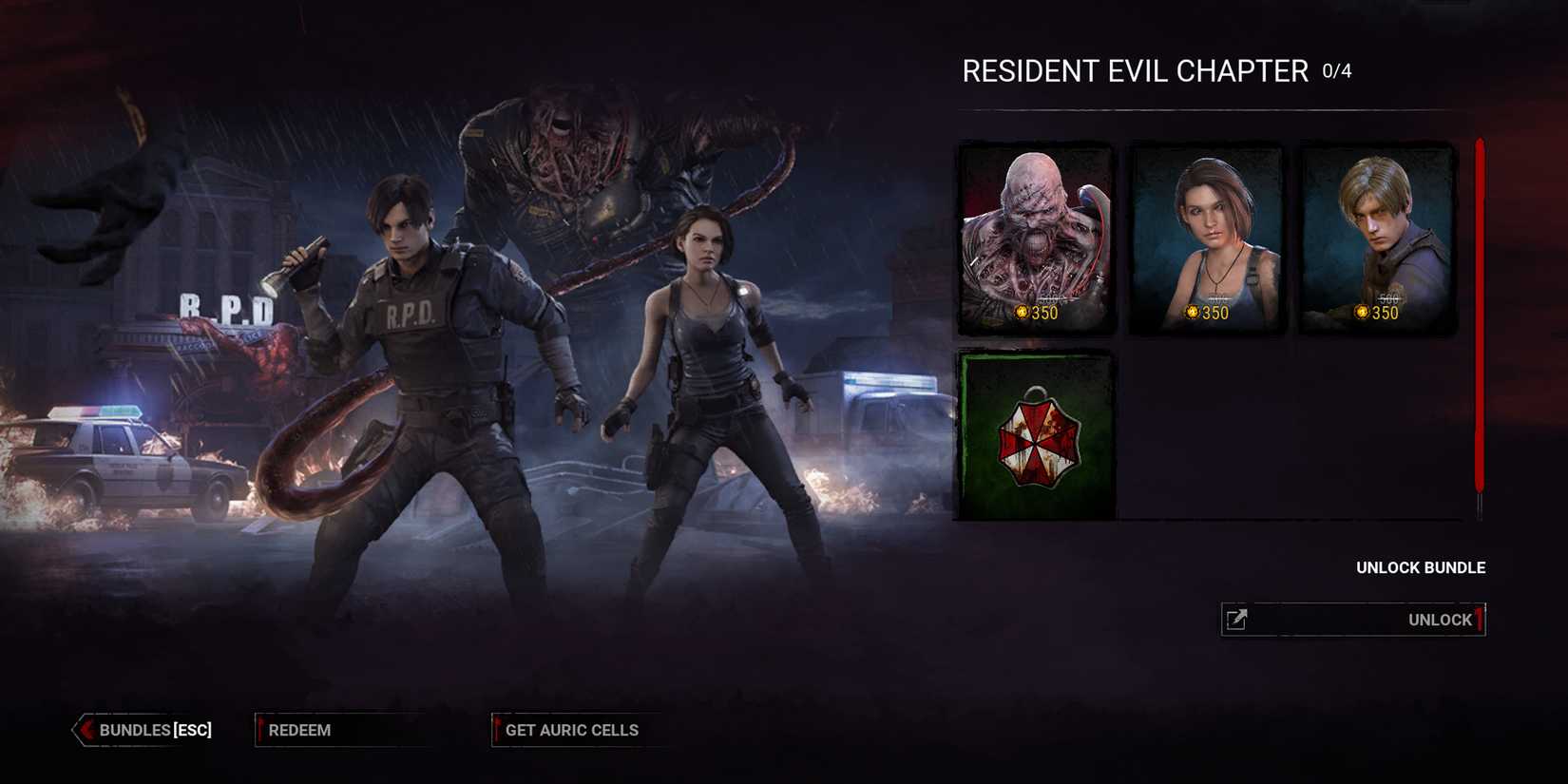 dead by daylight resident evil chapter nemesis