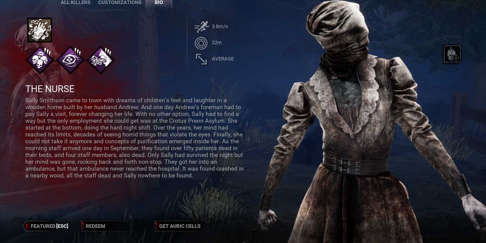 dead by daylight the nurse bio