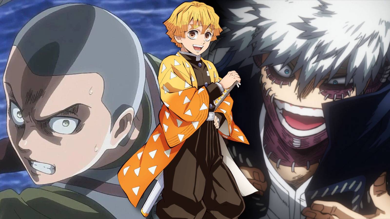 Three popular anime characters that are voiced by Hiro Shimono: Connie from Attack on Titan, Zenitsu from Demon Slayer and Dabi from My Hero Academia.