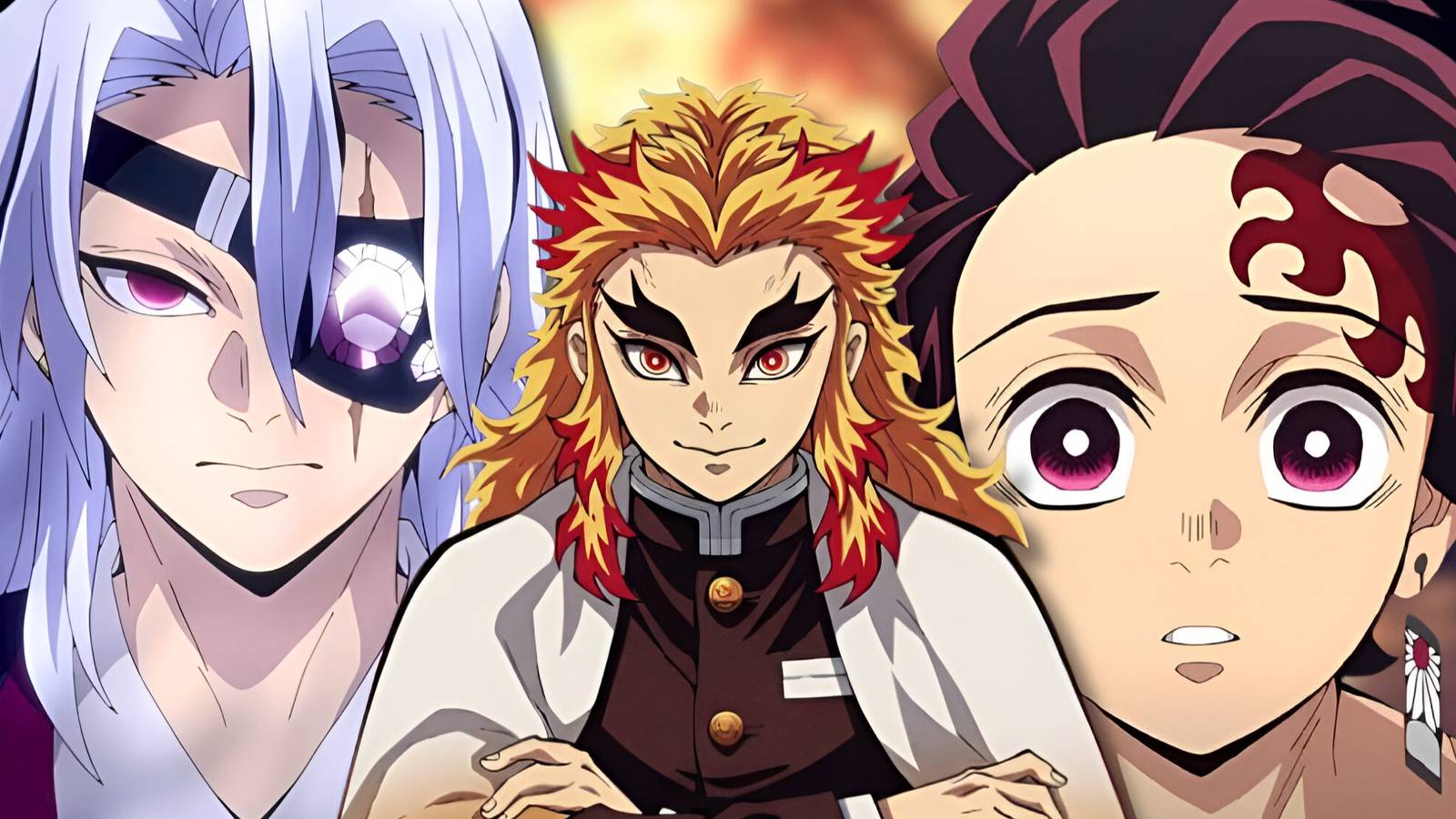 demon slayer uzui rengoku hashira with tanjiro