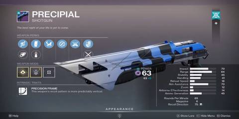 Destiny 2 Edge of Fate Precipial Shotgun stats