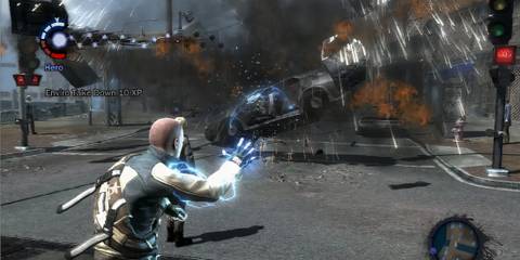 Destroying a car in inFAMOUS