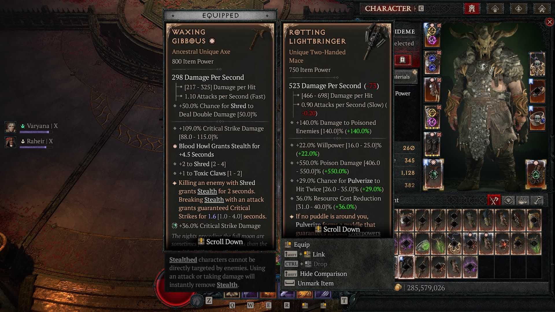 D4 Lightbringer statistics Rotting