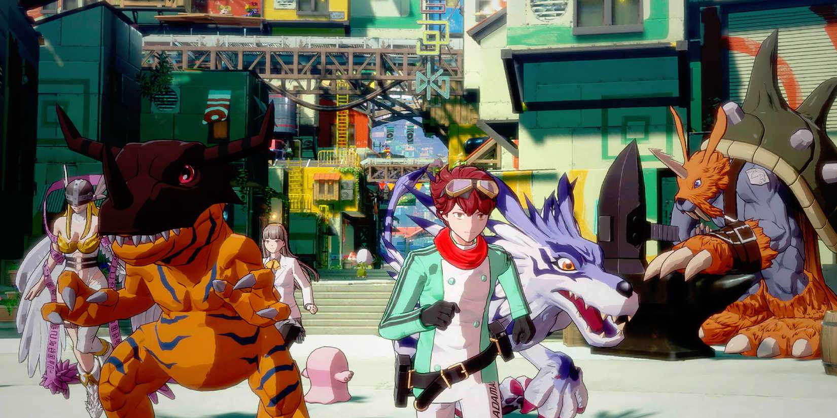 Digimon Story Time Stranger running around city promo gameplay screenshot