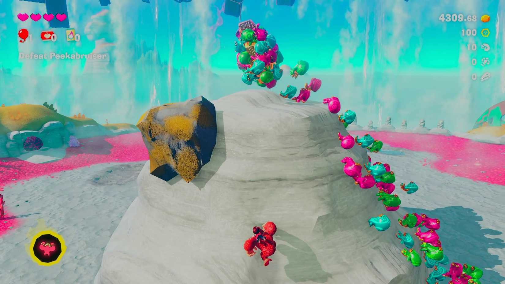 dk-bananza-peekabruiser-boss-fight-climb-side-of-hill