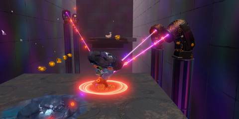 Dodging lasers in Donkey Kong Bananza