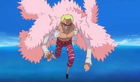 Doflamingo flying in One Piece