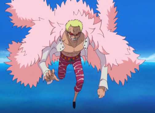 Doflamingo flying in One Piece