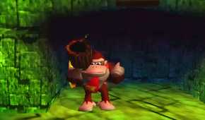 Donkey Kong with his coconut gun in Donkey Kong 64