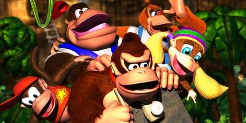 Donkey Kong, Tiny Kong, Diddy Kong, Chunky Kong, and Lanky Kong in Donkey Kong 64