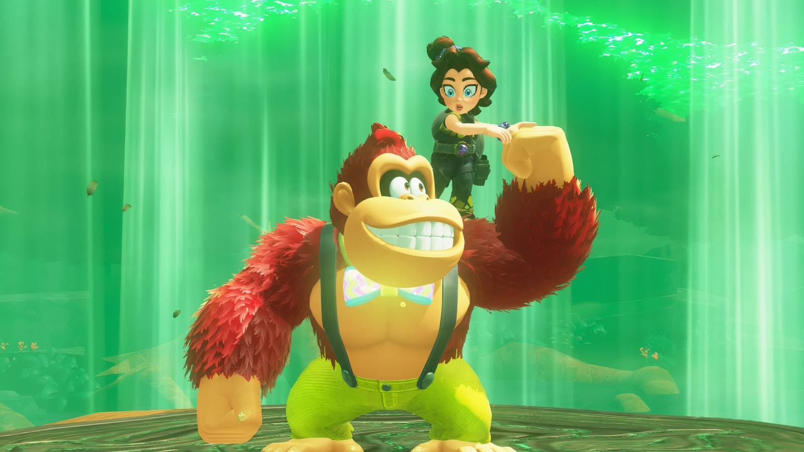 Donkey Kong and Pauline bonding in Donkey Kong Bananza