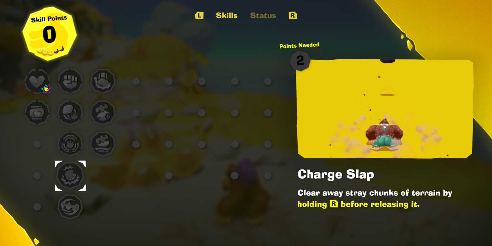 Donkey Kong Bananza DK Skill Points Unlock First Skills charge slap