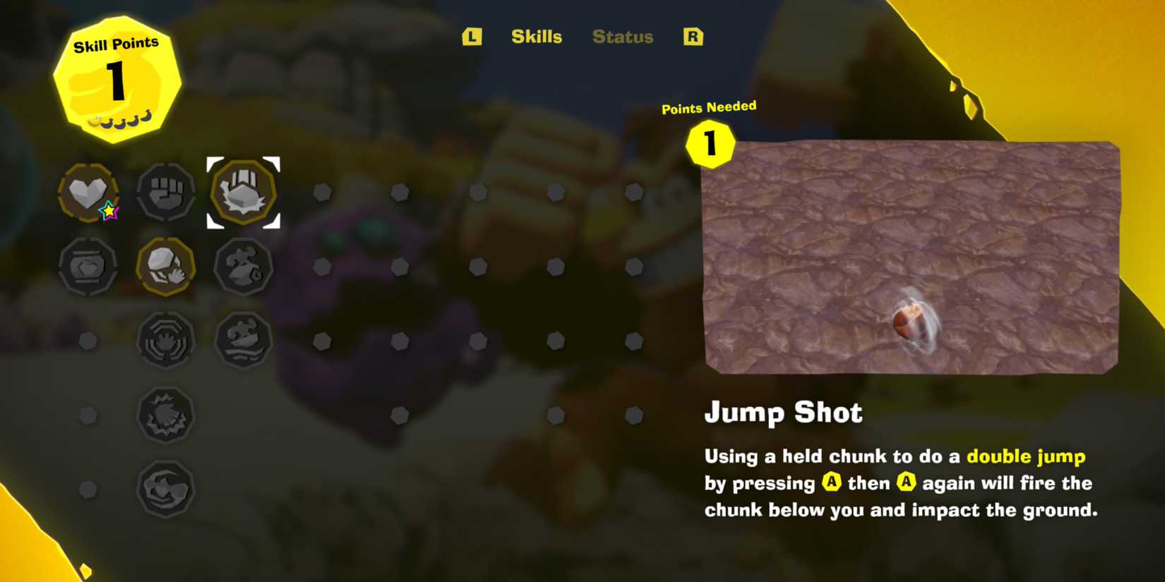 Donkey Kong Bananza DK Skill Points Unlock First Skills jump shot