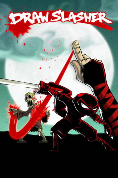 Draw Slasher video game cover art tag