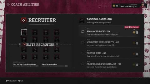EA Sports College Football Recruiter Abilities