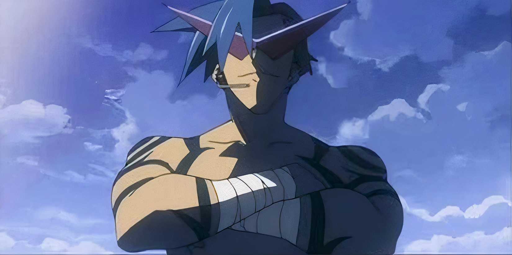 The eccentric Kamina in Gurren Lauzen before his death.
