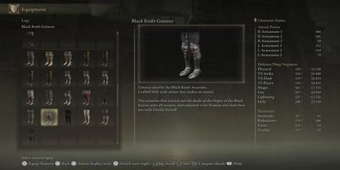 Elden Ring black knife greaves