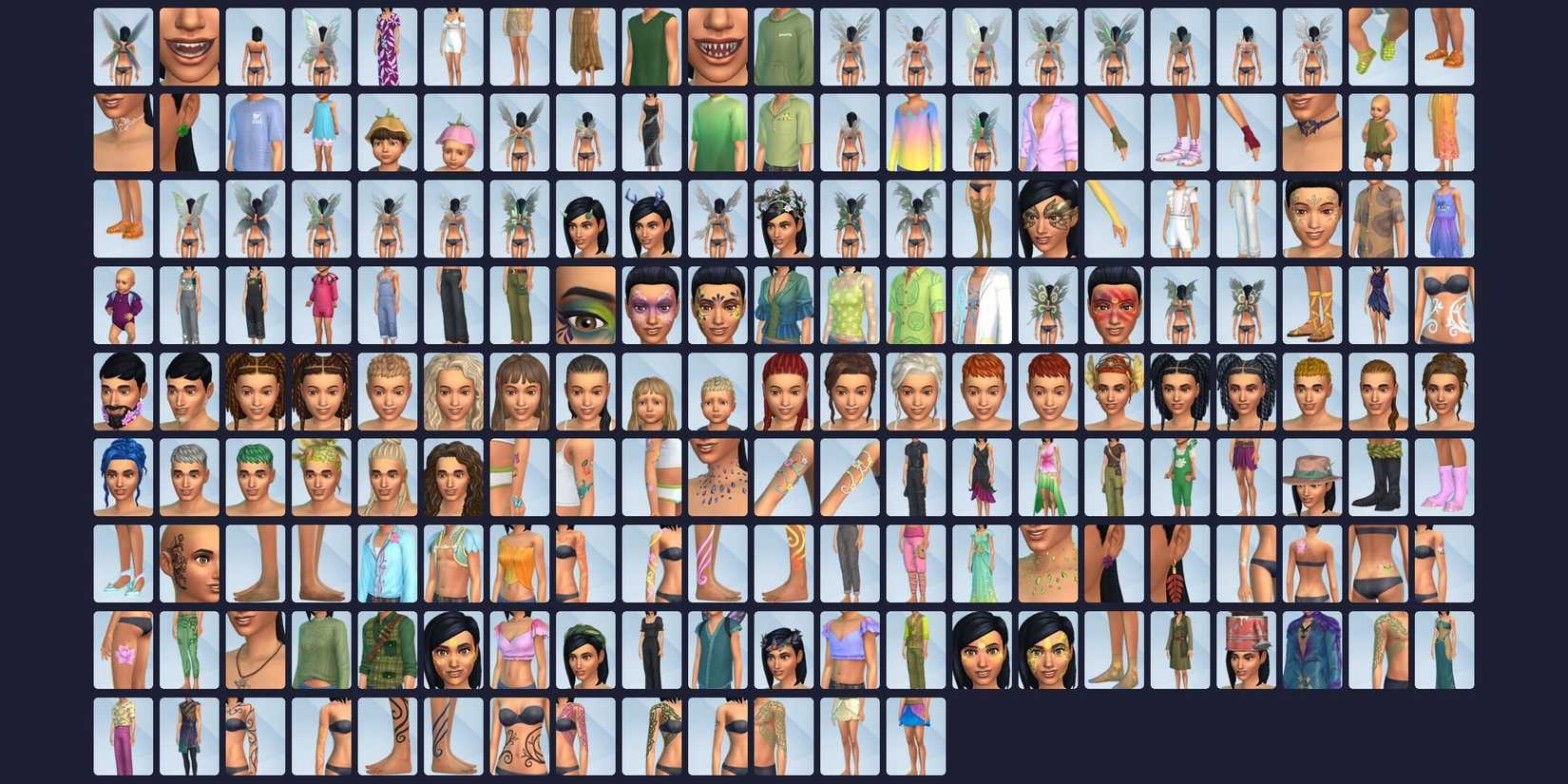 enchanted by nature cas items full list in the sims 4