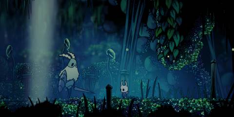 Exploring a level in Hollow Knight