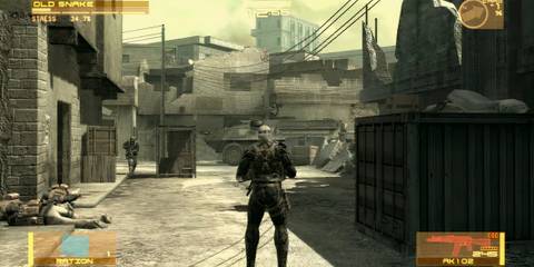 Exploring a map in Metal Gear Solid 4 Guns Of The Patriots