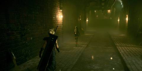 Exploring a sewer in Final Fantasy 7 Remake (PS5)