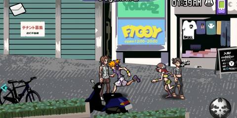 Exploring a town in The World Ends With You (Switch)